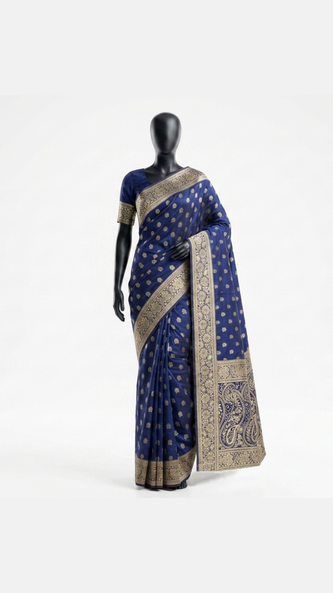 Epitome - Royale Navy Blue Banarasi Soft Silk Jacquard Saree