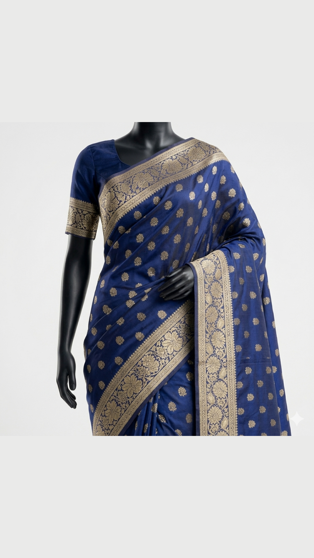 Epitome - Royale Navy Blue Banarasi Soft Silk Jacquard Saree