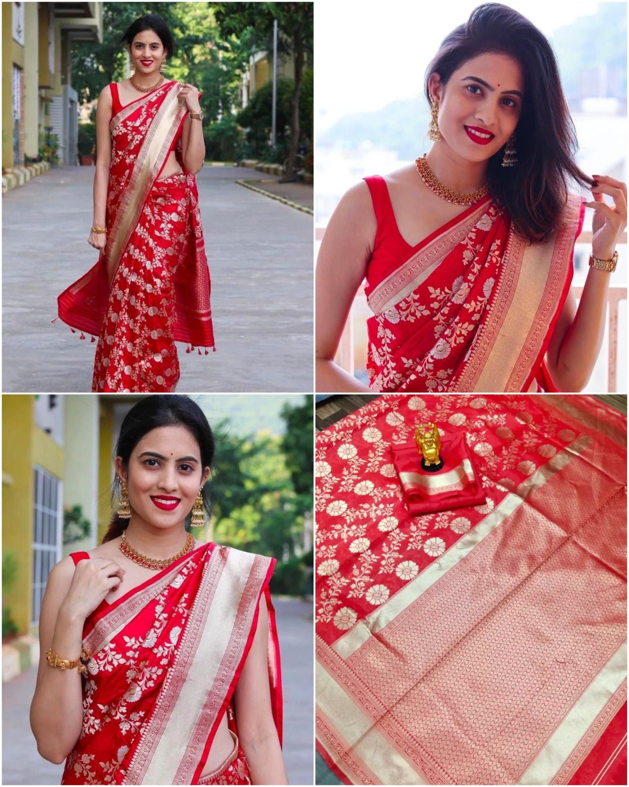 Imperial - Royale Red Banarasi Soft Silk Jacquard Saree