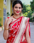 Imperial - Royale Red Banarasi Soft Silk Jacquard Saree