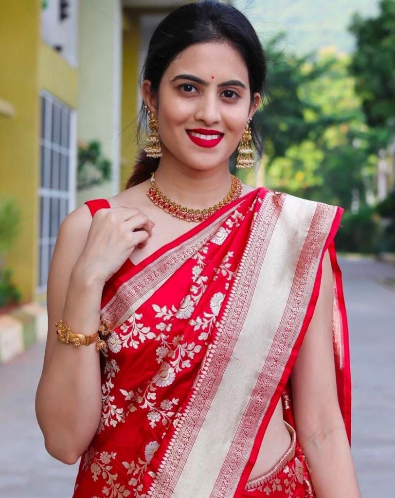 Imperial - Royale Red Banarasi Soft Silk Jacquard Saree